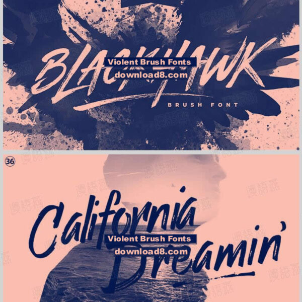 Wild Ink Brush English Font Bundle - 62-wonderful-fonts bundle – Bold Handwritten Calligraphy for Procreate & Photoshop (Mac/Win) - Image 3