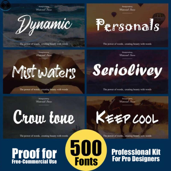 500+ fonts of Free Commercial-Use English Font Bundle – Vintage Handwritten Style for Photoshop & macOS - Image 3