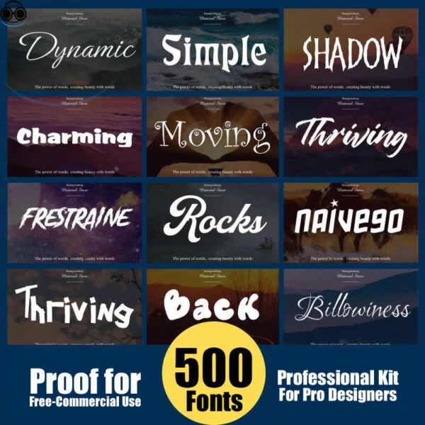 500+ fonts of Free Commercial-Use English Font Bundle – Vintage Handwritten Style for Photoshop & macOS - Image 4