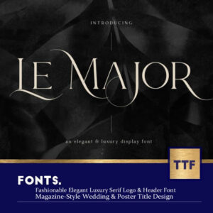 Fashionable Elegant Luxury Serif Logo & Header Font – Magazine-Style Wedding & Poster Title Design | Artistic English Typeface