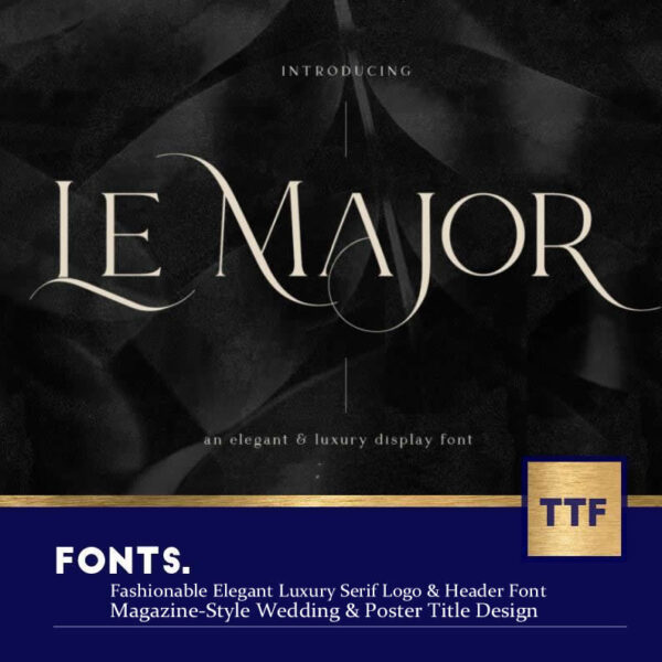 Fashionable Elegant Luxury Serif Logo & Header Font – Magazine-Style Wedding & Poster Title Design | Artistic English Typeface